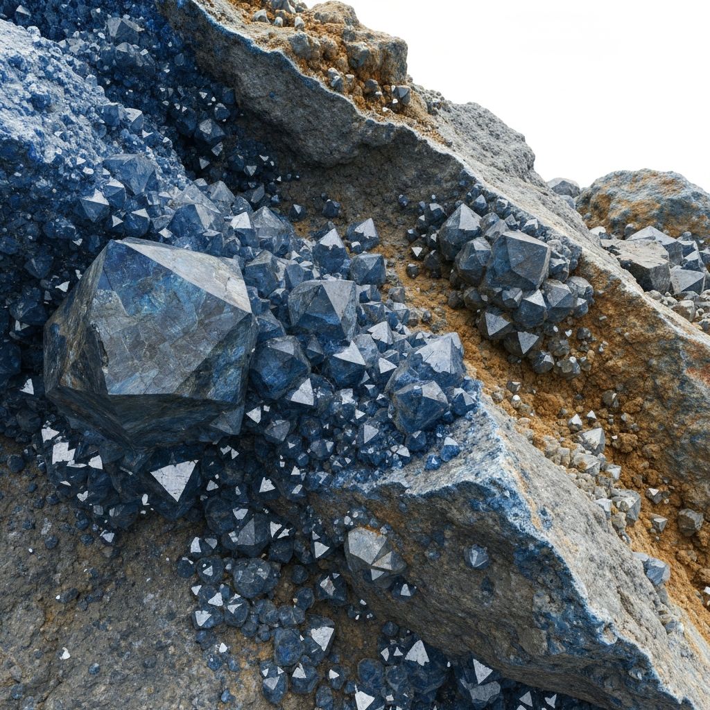 Cobalt mineral formations in nature